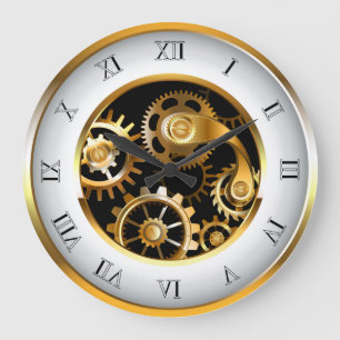 Steampunk Dials with Dragonfly Large Clock