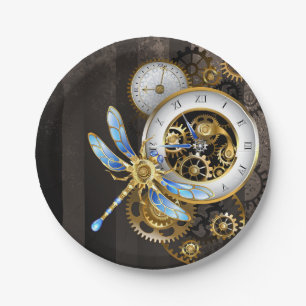 Steampunk Dials with Dragonfly Paper Plate