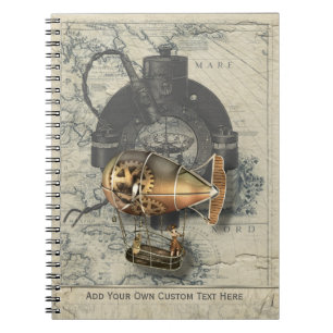 Steampunk Dirigible Balloon Ride Notebook
