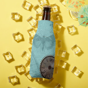 Steampunk Distressed Butterfly Vintage Bottle Cooler