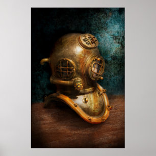 Steampunk - Diving - The diving helmet Poster