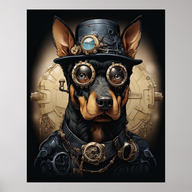 STEAMPUNK DOBERMAN POSTER (Front)