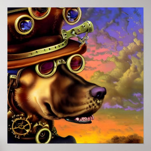Steampunk Dog Portrait Poster