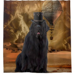 Steampunk Dog Shower Curtain