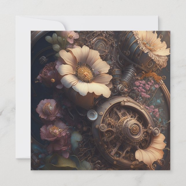 Steampunk Door with White Flowers (Front)