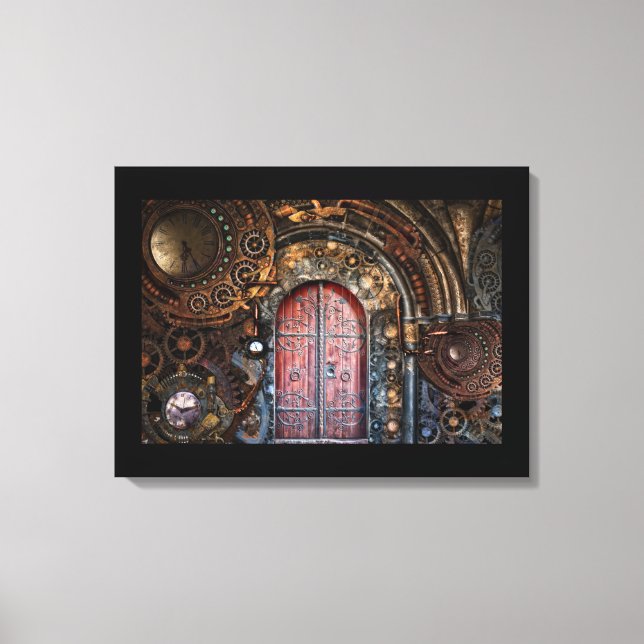 steampunk door wrapped canvas (Front)