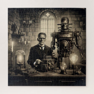 Steampunk Dr Frankenstein  Electro-Mechanical  Jigsaw Puzzle