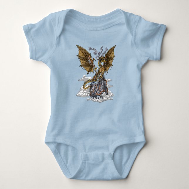 Steampunk Dragon Baby Bodysuit (Front)