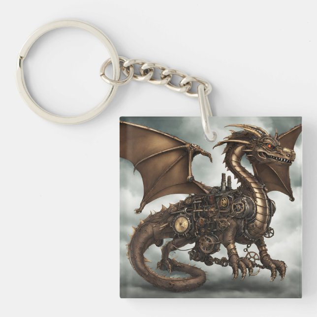Steampunk Dragon Keychain (Front)