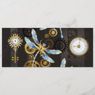 Steampunk Dragonflies on brown striped background Program