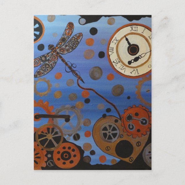 steampunk dragonfly postcard (Front)
