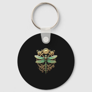 Steampunk Dragonfly Victorian Art Mechanical Steam Keychain