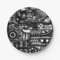 steampunk draw machinery cartoon mechanism pattern