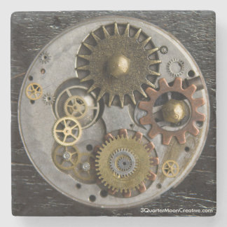 SteamPunk Drink Coaster, Marble Coaster, Steampunk Stone Coaster
