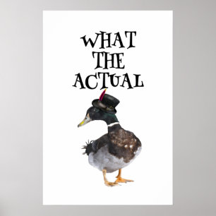 Steampunk Duck Print Funny Bird Quote Art