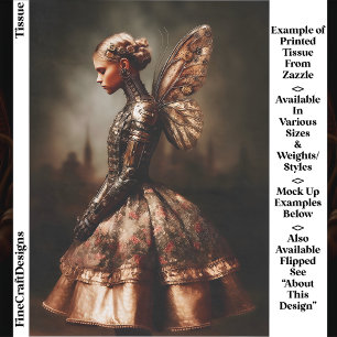 Steampunk Dystopian Fairy Woman EK5L Decoupage Tissue Paper