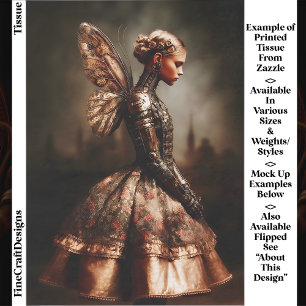 Steampunk Dystopian Fairy Woman EK5R Decoupage Tissue Paper