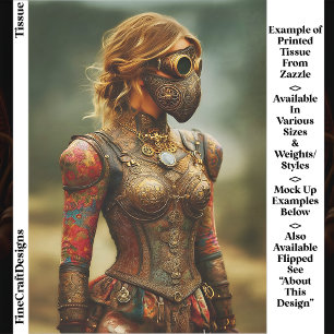 Steampunk Dystopian Woman, Armor EK3R Decoupage Tissue Paper