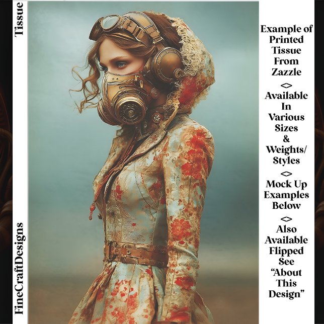 Steampunk Dystopian Woman In Mask EK4L Decoupage Tissue Paper (Creator Uploaded)
