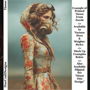 Steampunk Dystopian Woman In Mask EK4R Decoupage Tissue Paper