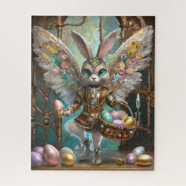 Steampunk Easter Bunny Angel Knight's Apprentice Jigsaw Puzzle (Vertical)