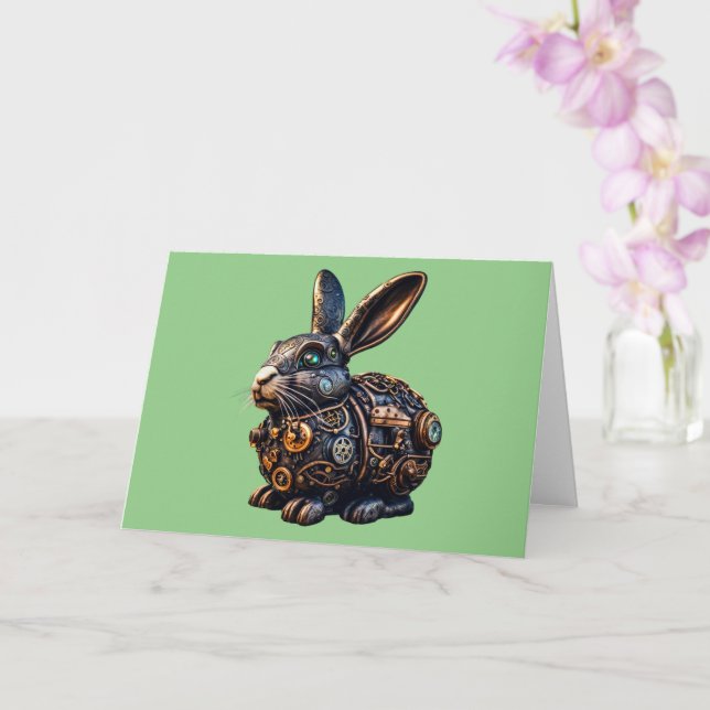 Steampunk Easter Bunny Card (Orchid)