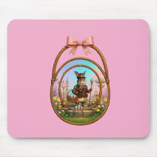Steampunk Easter Bunny In Frame Mouse Pad (Front)