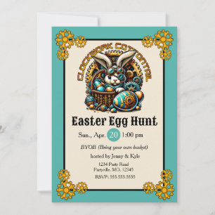 Steampunk Easter Bunny Invitation
