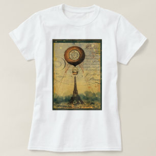 Steampunk Eiffel Tower & Hot Air Balloon T-Shirt
