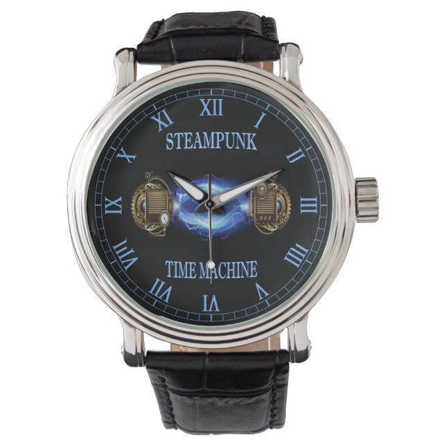 Steampunk ~ Electronic Blue Wave ~ Time Machine ~  Watch (Front)