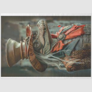 Steampunk Elegant Lady Decoupage Tissue Paper