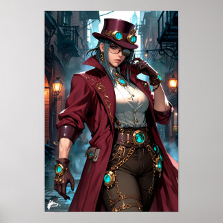 Steampunk Enchantress -Refinement and Power  Poster