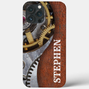 Steampunk Engineer Mechanical Gears Rusty Metal  iPhone 13 Pro Max Case