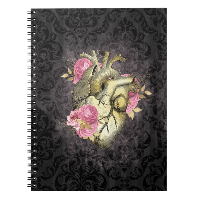 Steampunk Ephemera Heart Notebook (Front)