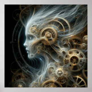 Steampunk Ethereal - Abstract Woman - Surreal Art Poster