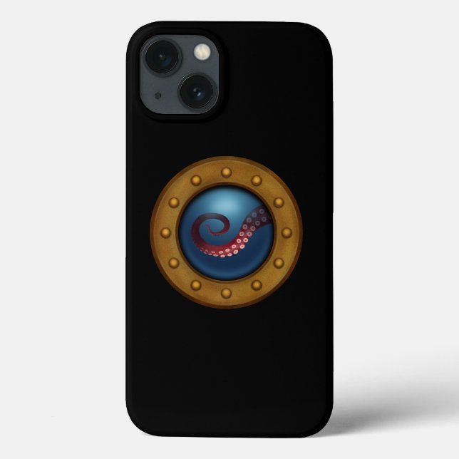 Steampunk Explorer Submarine Ship Porthole Octopus Case-Mate iPhone Case (Back)