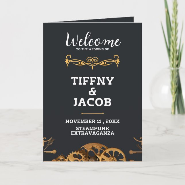 Steampunk Extravaganza Cogs Vintage Programme plat (Devant)