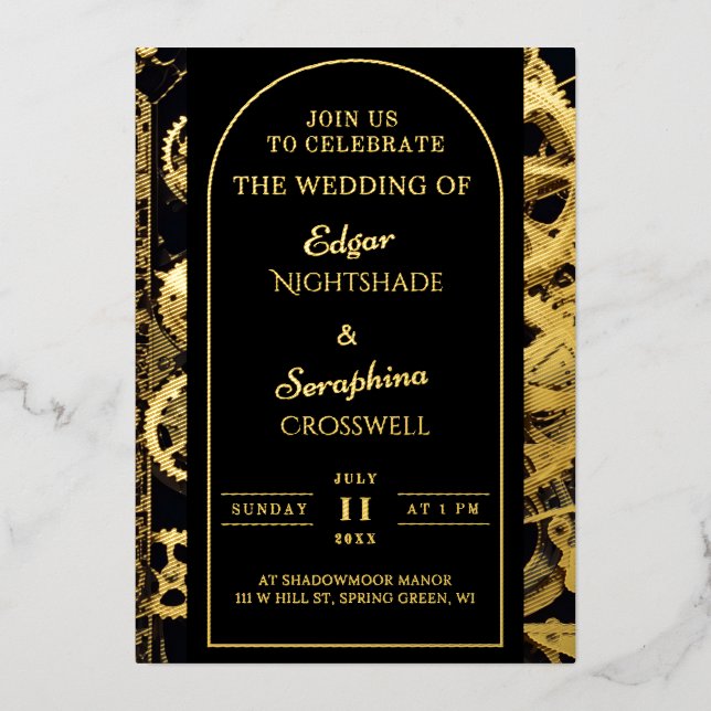 Steampunk Extravaganza Vintage Clockwork Wedding (Front)