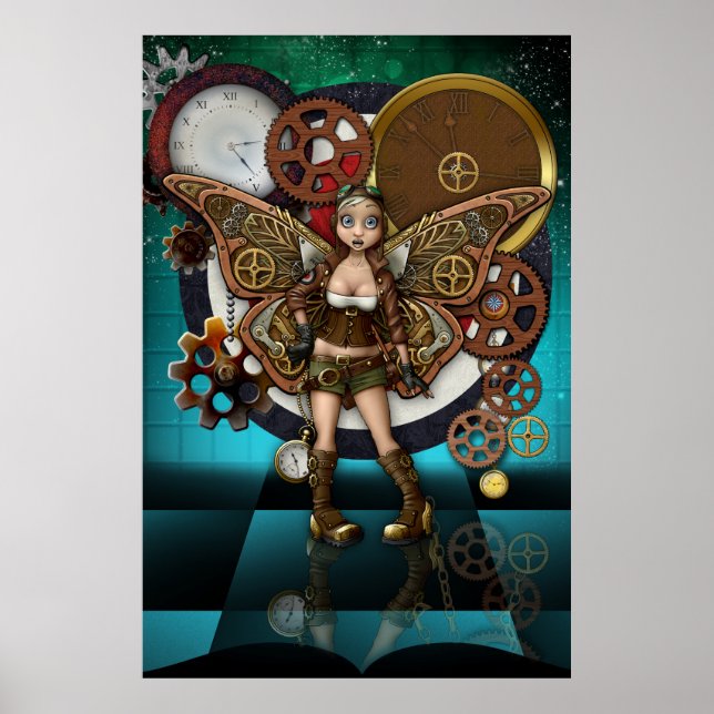 Steampunk Fairy Poster Fantasy Art (Front)