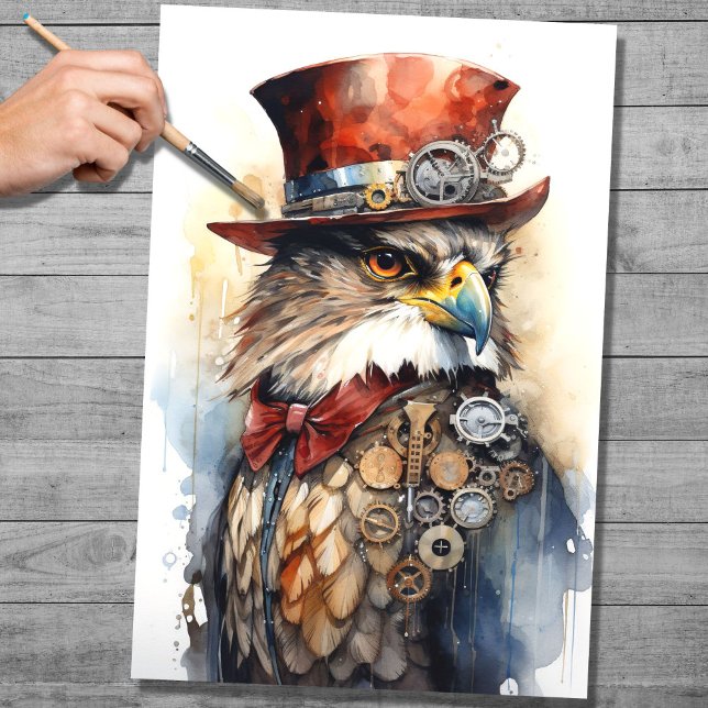 Steampunk Falcon 1 Decoupage Paper (Creator Uploaded)