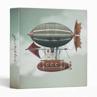 Steampunk Fantasy Airship Vintage Travel Binder