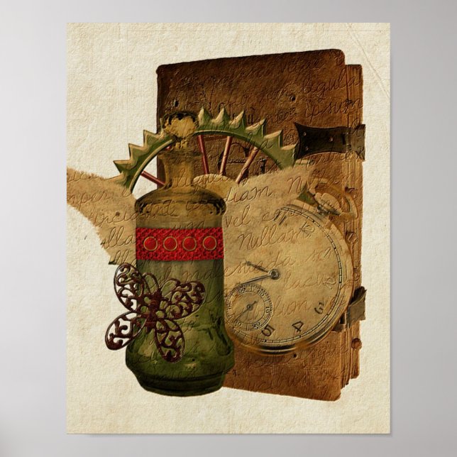 Steampunk Fantasy Collage Poster (Front)