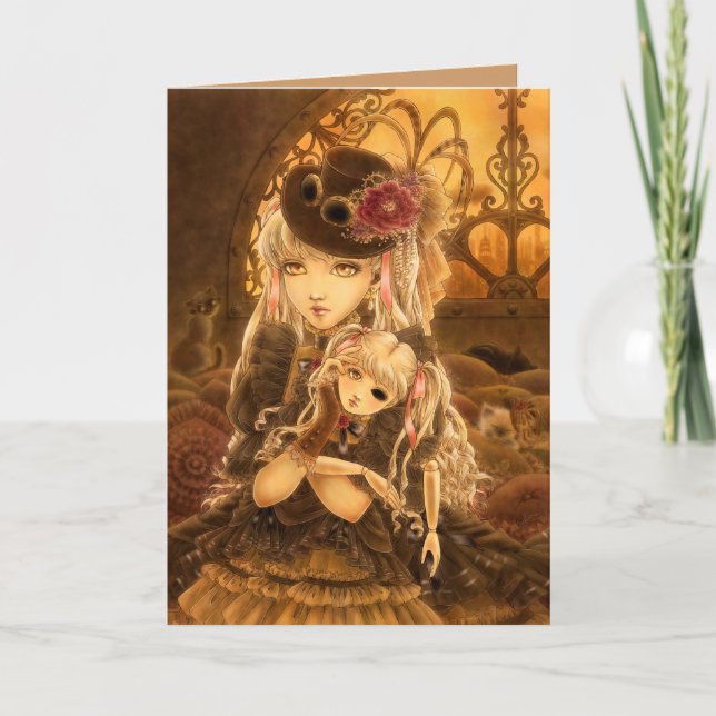 Steampunk Fantasy Greeting Card (Front)