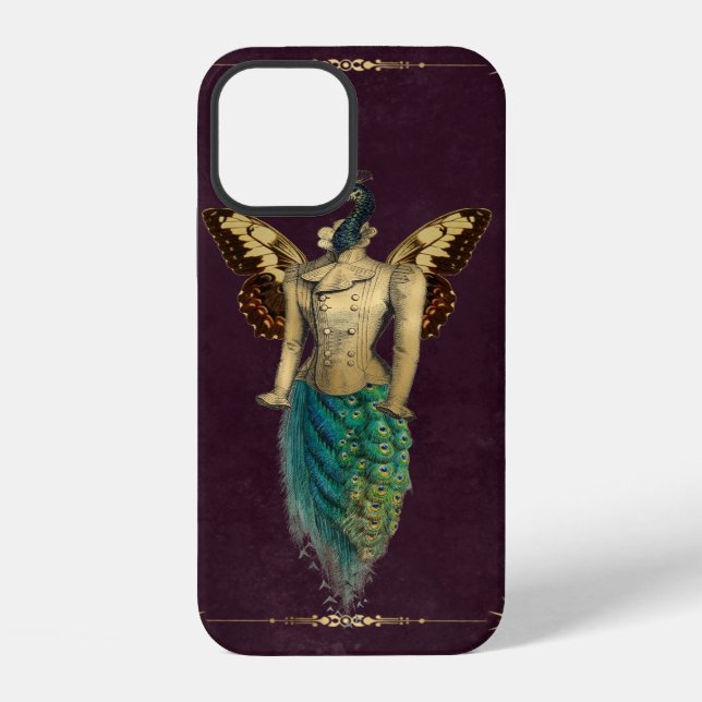 Steampunk Fantasy Peacock iPhone Case (Back)