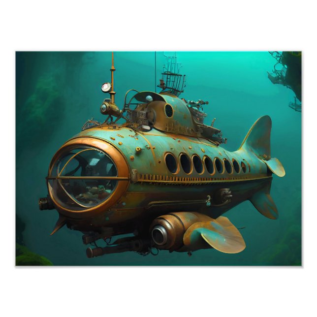 Steampunk Fantasy Submarine Photo Print (Front)
