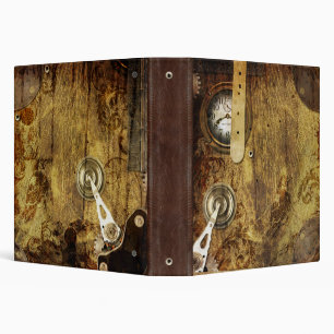 Steampunk Faux Leather and Gears Binder