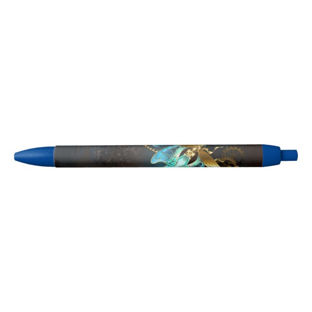 Steampunk Firefly Black Ink Pen (Front)