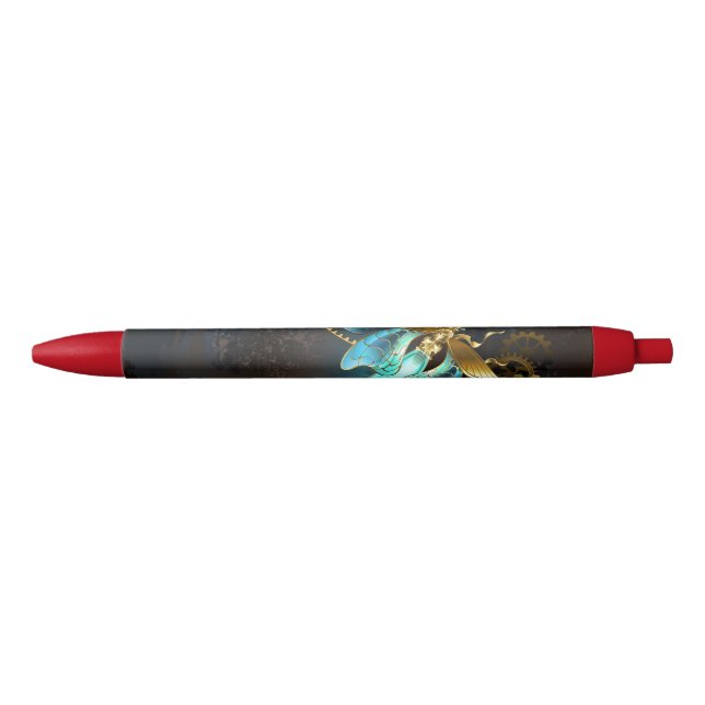 Steampunk Firefly Black Ink Pen (Front)