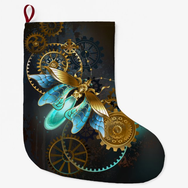 Steampunk Firefly Large Christmas Stocking (Front)
