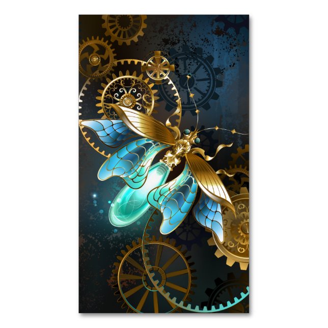 Steampunk Firefly Magnetic Business Card (Front Vertical)